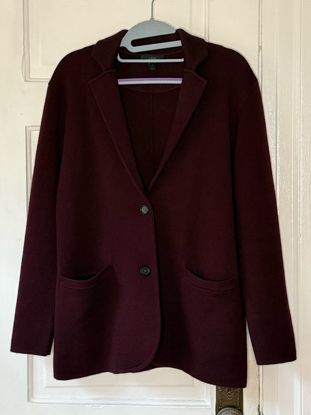 J. Crew Women's Burgundy Knit Blazer